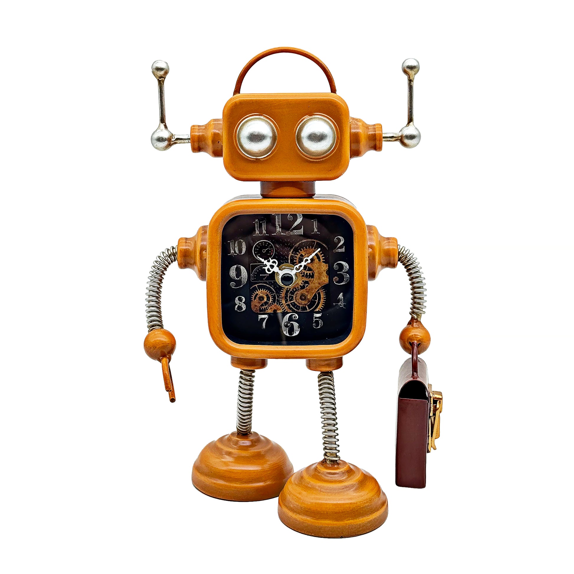Robot With A Briefcase Table Clock
