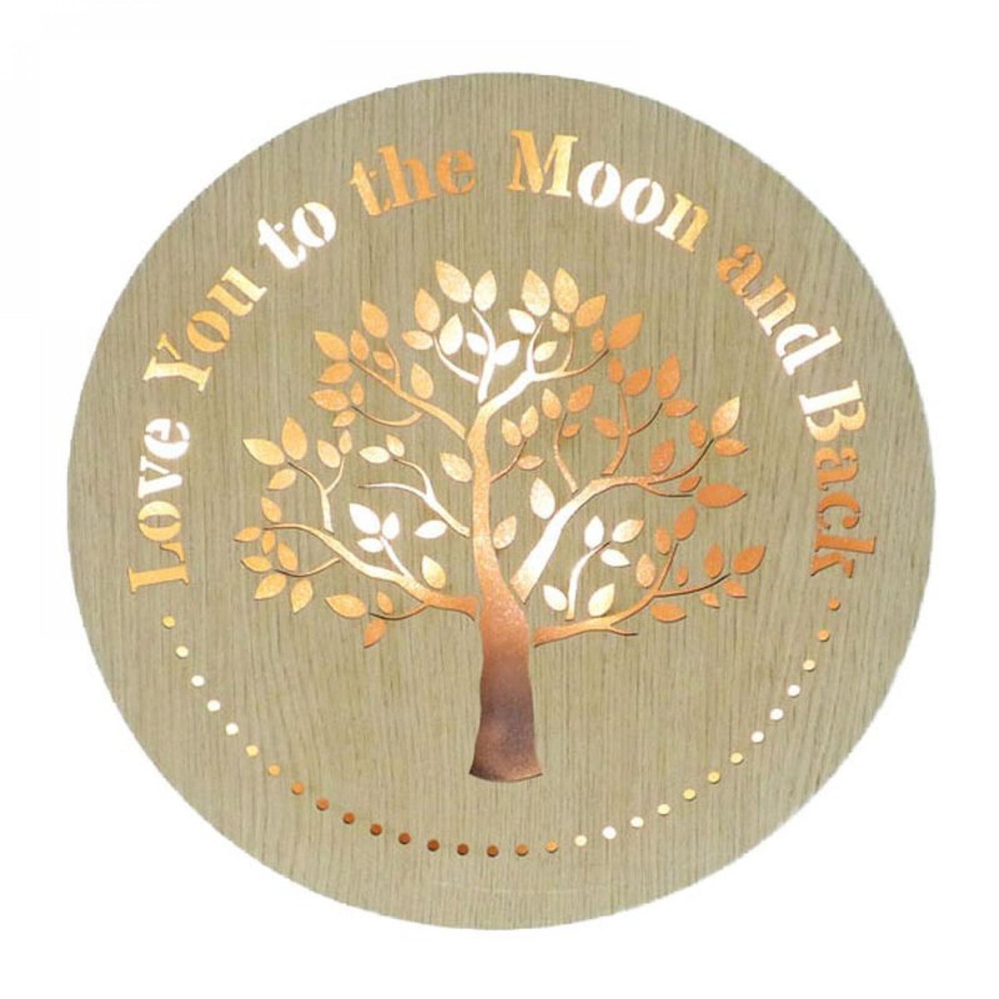 Led Lit Tree Of Life With Text- Love You To The Moon And Back Plaque