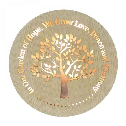 Led Lit Tree Of Life With Text- Garden Of Hope Plaque