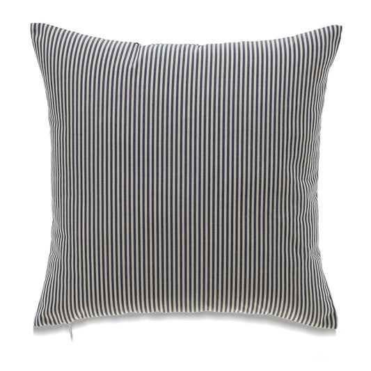 Navy Blue And White Striped With Feather Down Insert Pillow