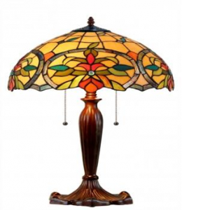 Yellow With Flowers Tiffany Style Table Lamp