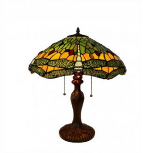 Dragonflies And Greenery Stained Glass Table Lamp