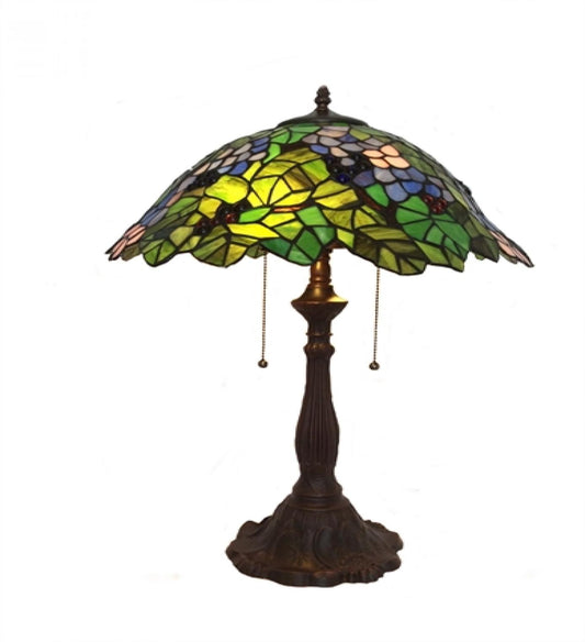 Stained Glass Floral Patterned Table Lamp