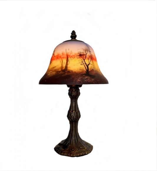 Sunset On The Plains Tiffany Style Glass Table Lamp