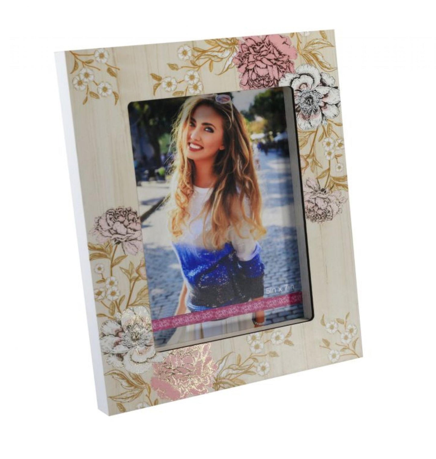 Tickled Pink Floral Photo Frame