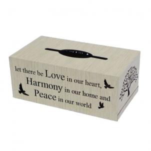 Love, Harmony & Peace - With Saying Tissue Box Cover