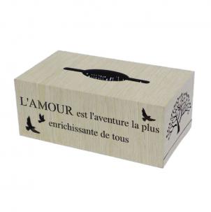 L' Amour With Saying Tissue Box Cover