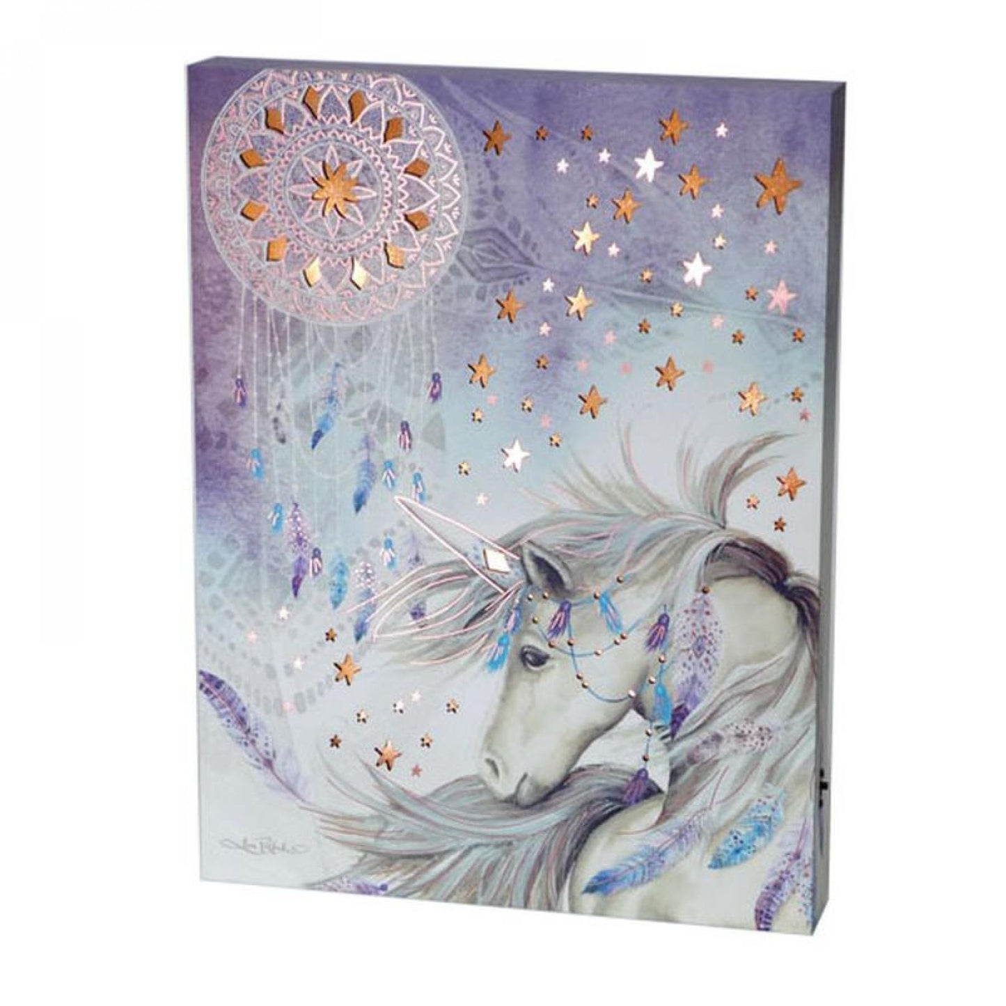 Led Lit Unicorn And Dreamcatcher Plaque