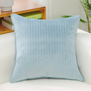 Light Steel Blue Velour With Feather Down Insert Pillow