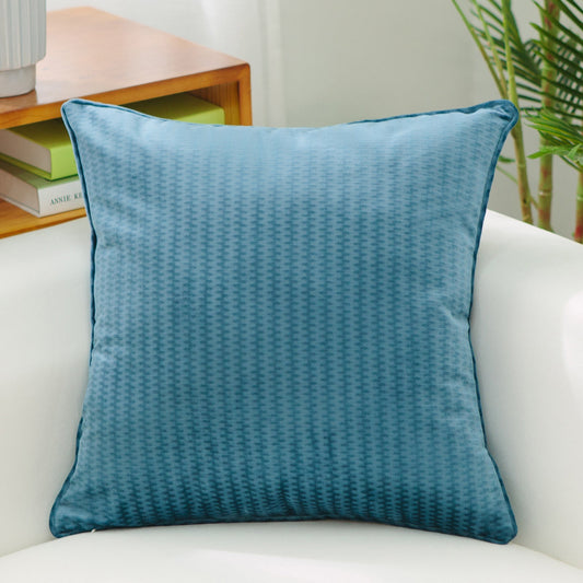 Blue Velour With Feather Down Insert Pillow