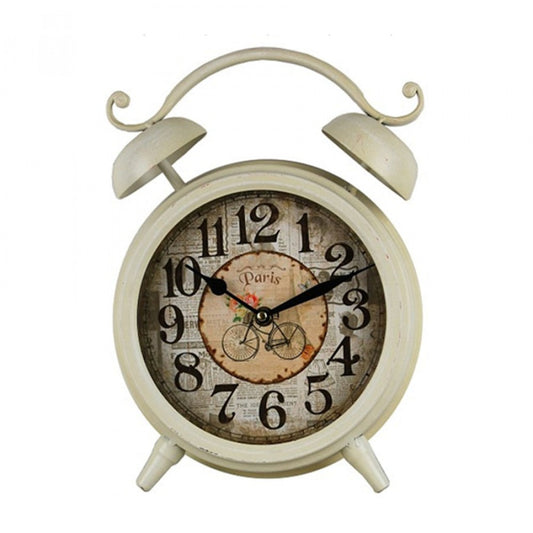 Paris With Bicycle Faceplate Classic Alarm Table Clock