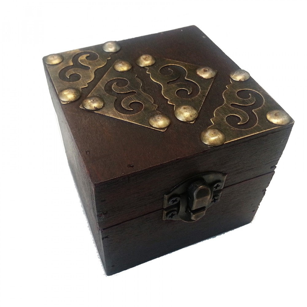 Decorative Square With Metal Accents Mini Box