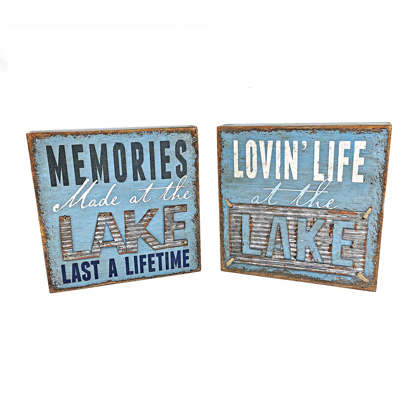 Set Of 2 Assorted Messages About Lake Life Plaque