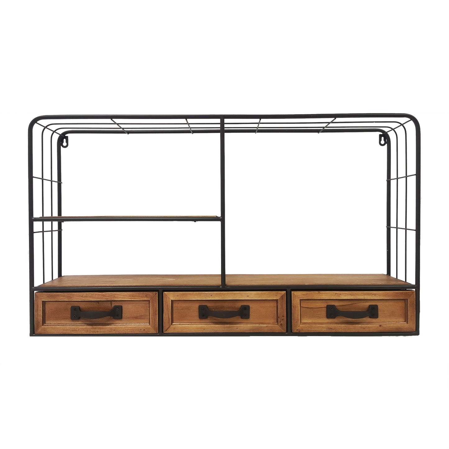 Decorative Wire Frame With Shelves And 3 Storage Drawers Rack
