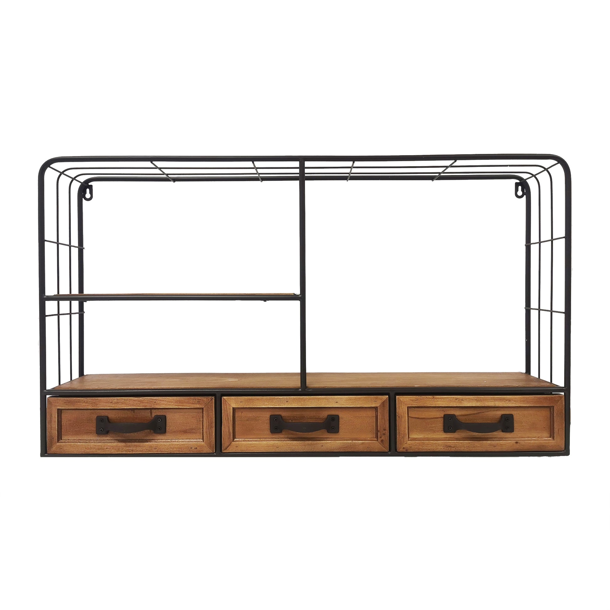 Decorative Wire Frame With Shelves And 3 Storage Drawers Rack