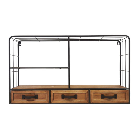 Decorative Wire Frame With Shelves And 3 Storage Drawers Rack