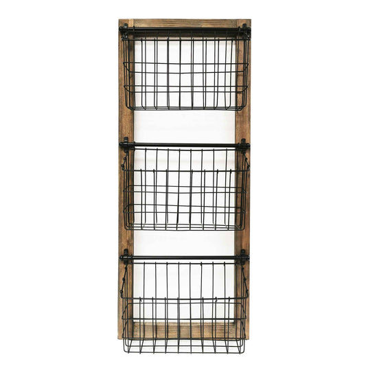 Three Tiered Basket Wall Rack