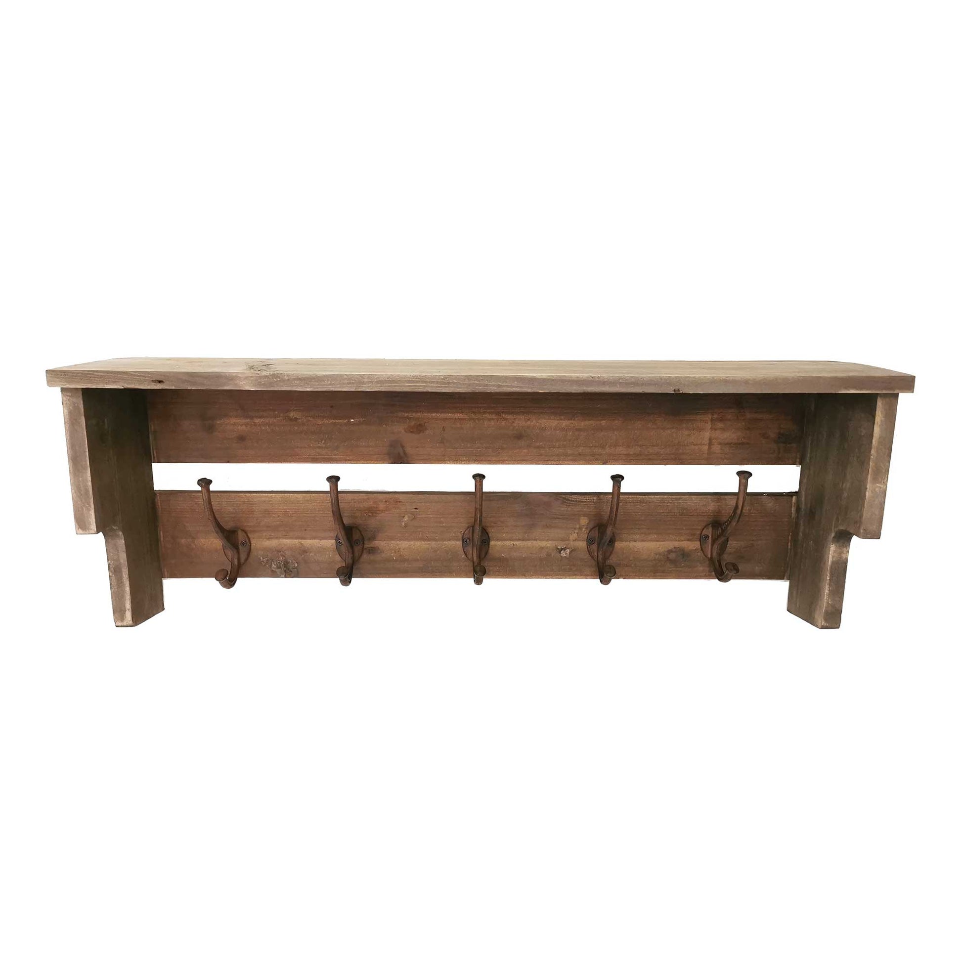 Wall Mount With Shelf And 5 Hooks Rack