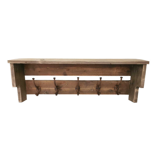 Wall Mount With Shelf And 5 Hooks Rack