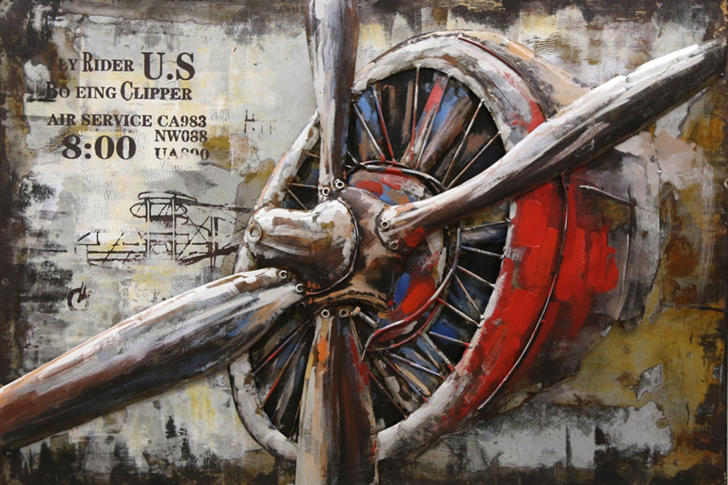 Fly Rider Propeller 3D Metal Wall Decor
