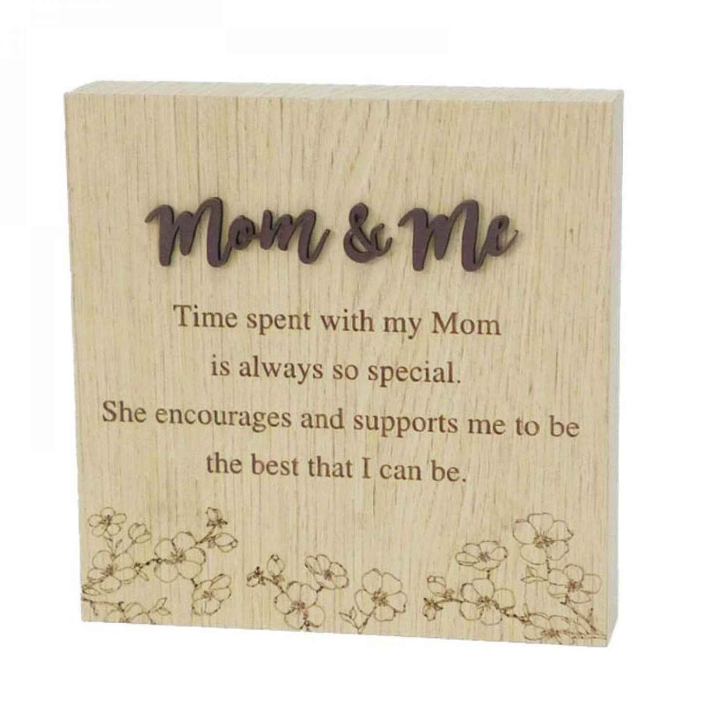 6"X6" Wood Grain Blocks-Mom & Me Block Sign