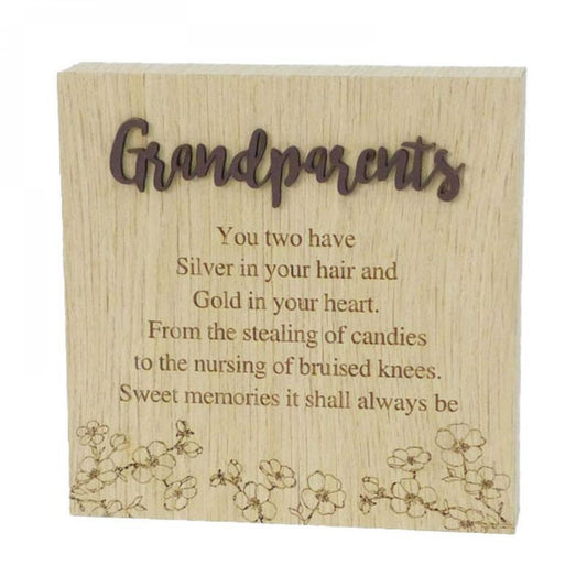 6"X6" Wood Grain Blocks-Grandparents Block Sign