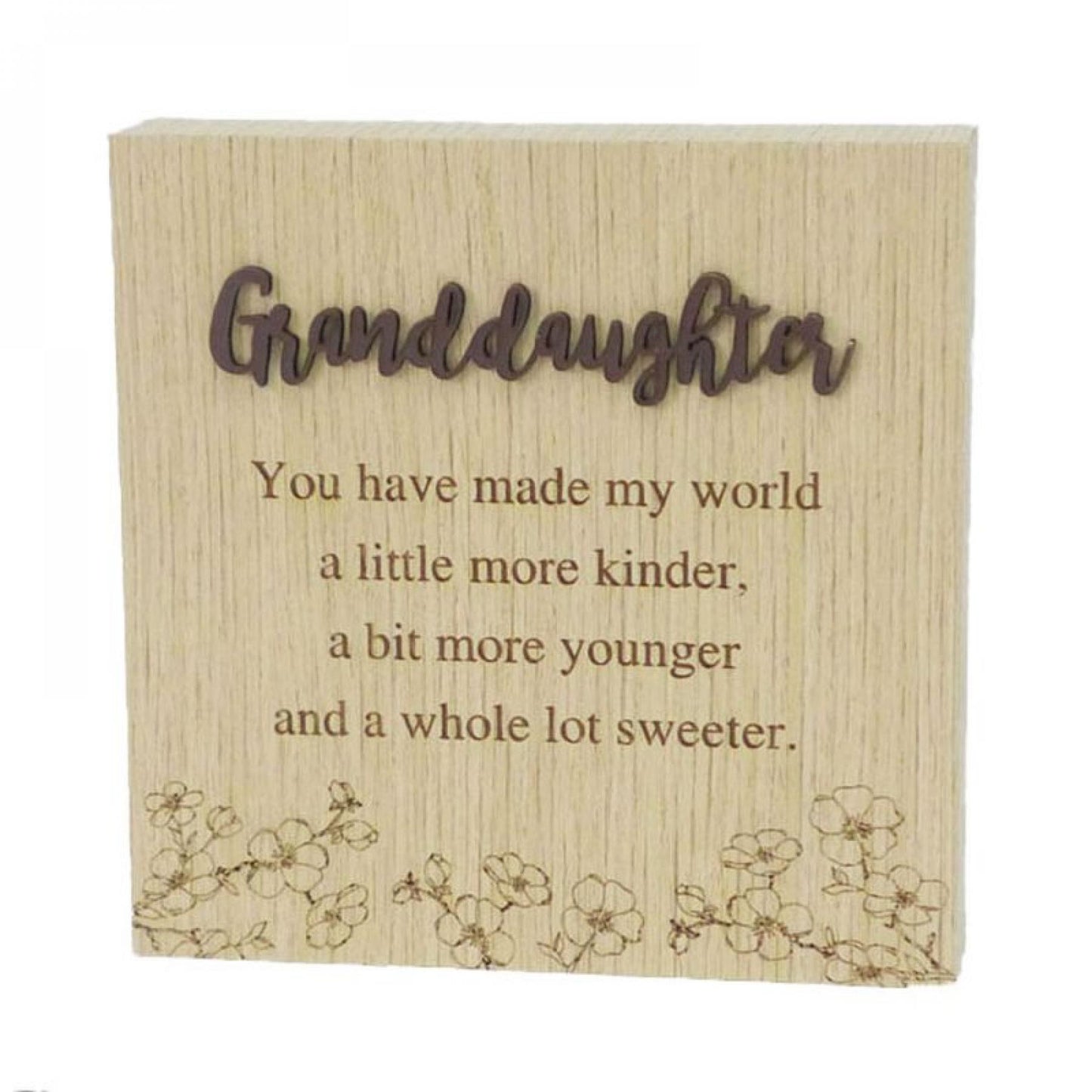 6"X6" Wood Grain Blocks-Granddaughter Block Sign