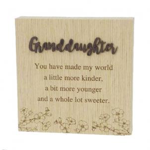 6"X6" Wood Grain Blocks-Granddaughter Block Sign