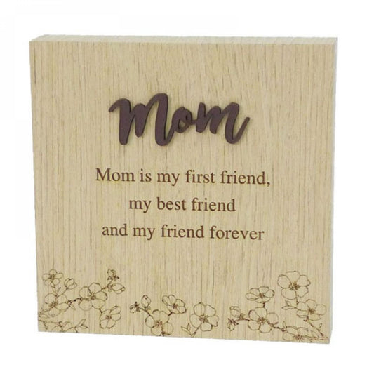 6"X6" Wood Grain Blocks-Mom Block Sign