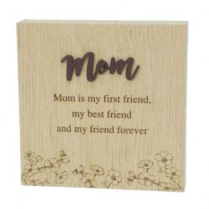 6"X6" Wood Grain Blocks-Mom Block Sign