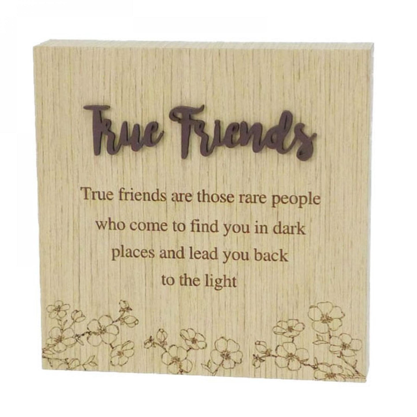 6"X6" Wood Grain Blocks-True Friends Block Sign