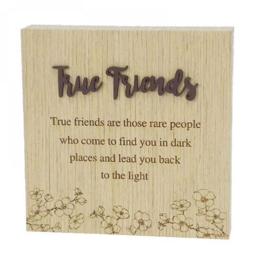 6"X6" Wood Grain Blocks-True Friends Block Sign