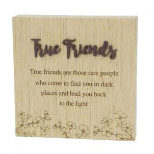 6"X6" Wood Grain Blocks-True Friends Block Sign