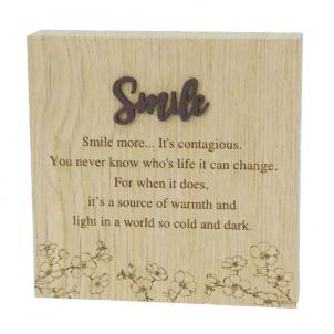 6"X6" Wood Grain Blocks-Smile Block Sign