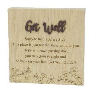 6"X6" Wood Grain Blocks-Get Well Block Sign