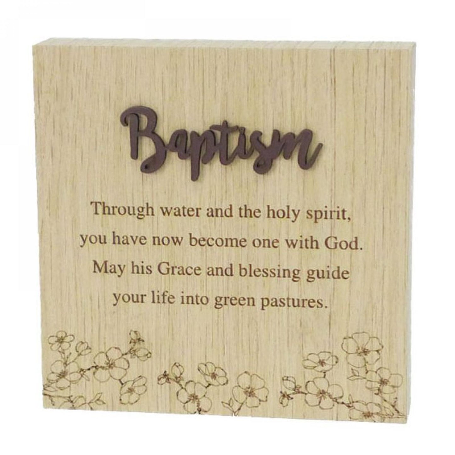 6"X6" Wood Grain Blocks-Baptism Block Sign