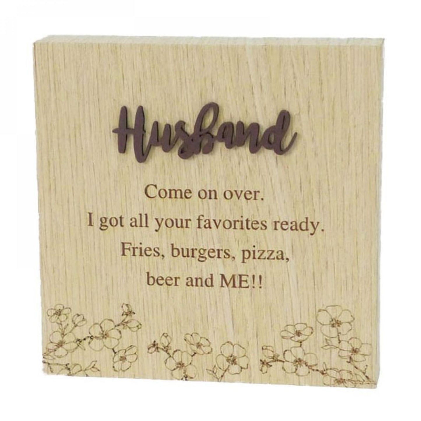 6"X6" Wood Grain Blocks-Husband Block Sign