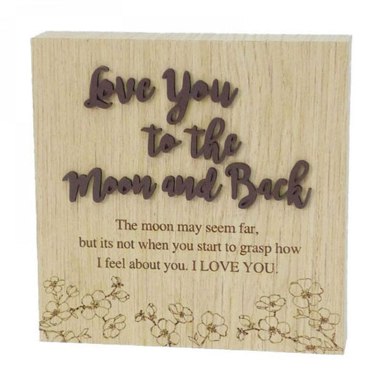 6"X6" Wood Grain Blocks-Love You To The Moon And Back Block Sign