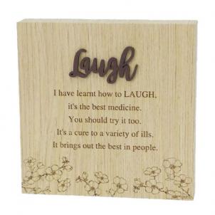 6"X6" Wood Grain Blocks-Laugh Block Sign