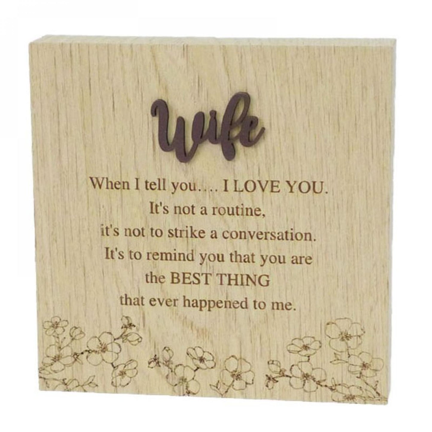 6"X6" Wood Grain Blocks-Wife Block Sign