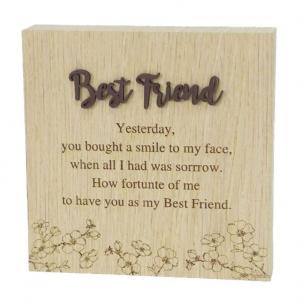 6"X6" Wood Grain Blocks-Best Friend Block Sign