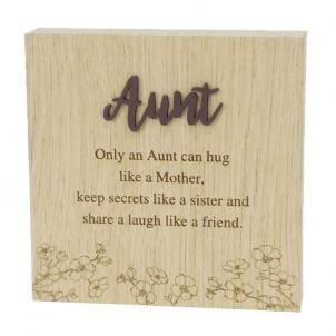 6"X6" Wood Grain Blocks-Aunt Block Sign