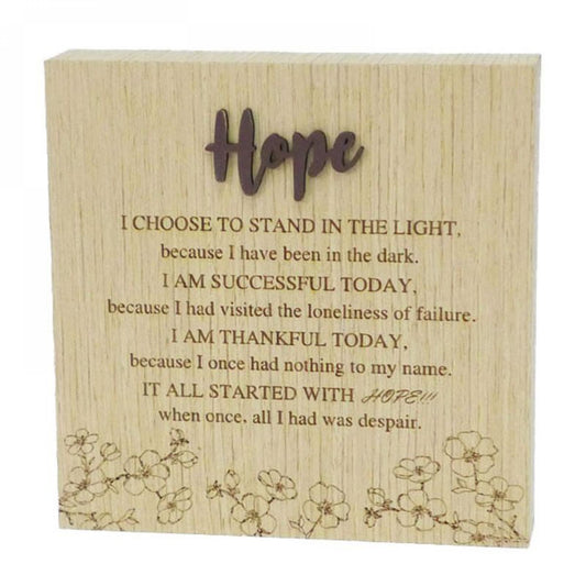 6"X6" Wood Grain Blocks-Hope Block Sign