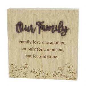 6"X6" Wood Grain Blocks-Our Family Block Sign