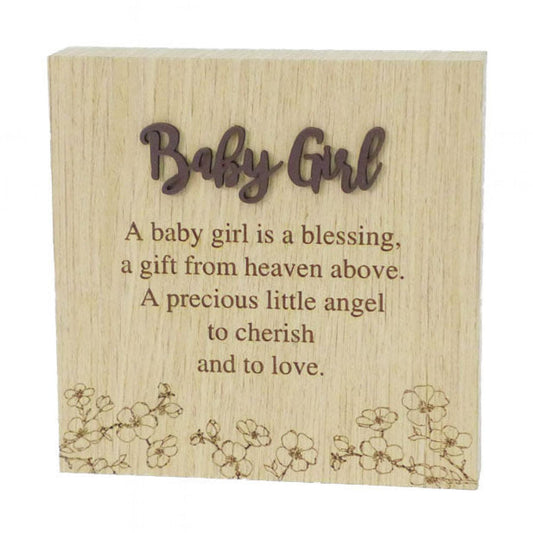 6"X6" Wood Grain Blocks-Baby Girl Block Sign