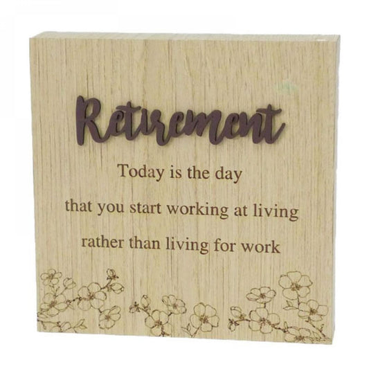 6"X6" Wood Grain Blocks-Retirement Block Sign