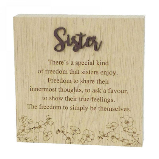 6"X6" Wood Grain Blocks-Sister Block Sign