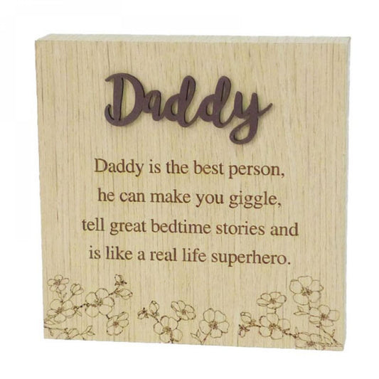 6"X6" Wood Grain Blocks-Daddy Block Sign