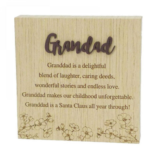 6"X6" Wood Grain Blocks-Granddad Block Sign