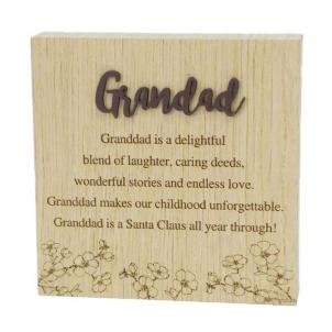 6"X6" Wood Grain Blocks-Granddad Block Sign